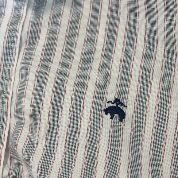Mens Brooks Brothers Men’s XXL Button Down Dress Shirt Blue White Striped - Picture 4 of 5